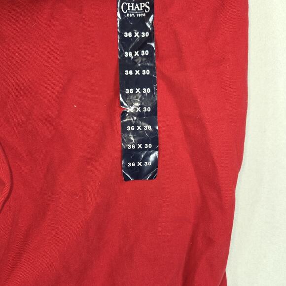 Vintage Chaps Ralph Lauren Pants Mens 36x30 Red NWT Workwear Preppy - Picture 7 of 14